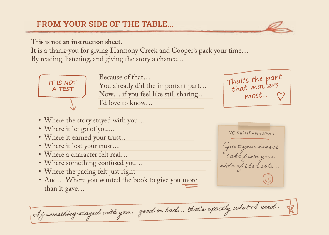 Guide page: From your side of the Table