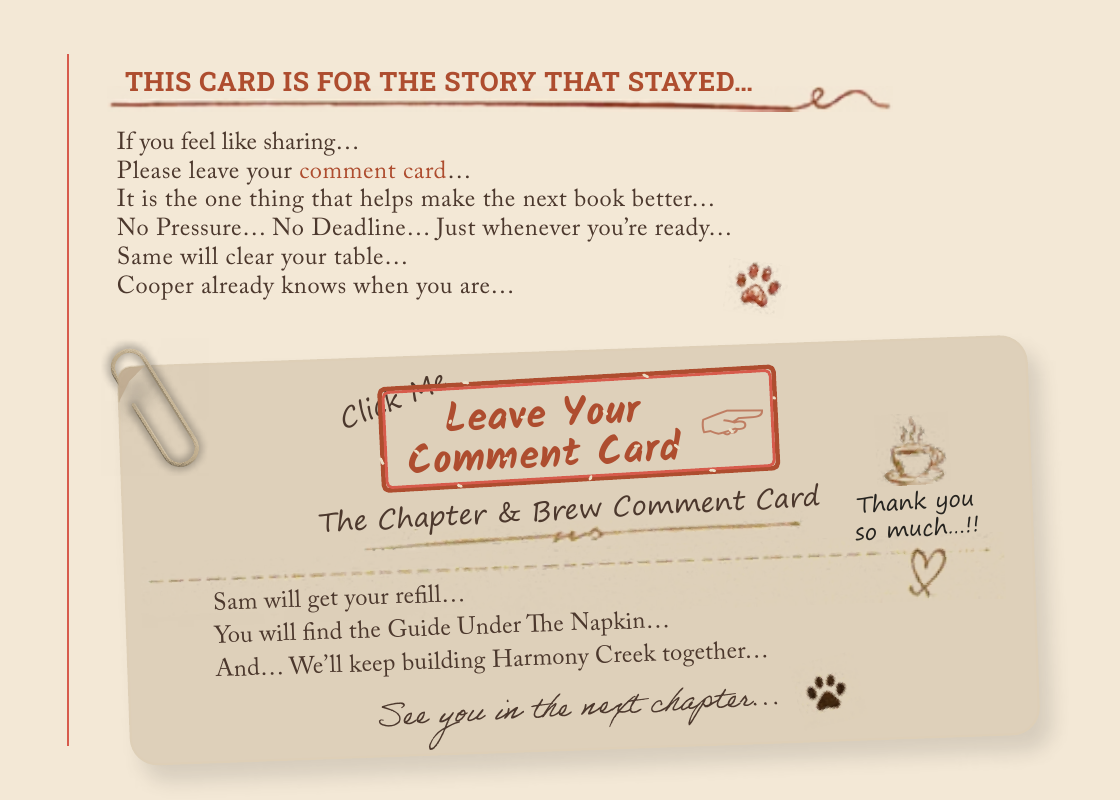 Guide page: leave your Comment Card